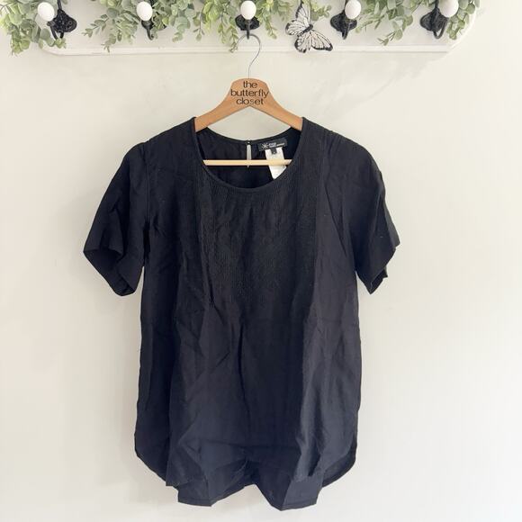 Isabel Marant Tops - Isabel Marant Black Embroidered Short Sleeve Blouse Size 1 LS